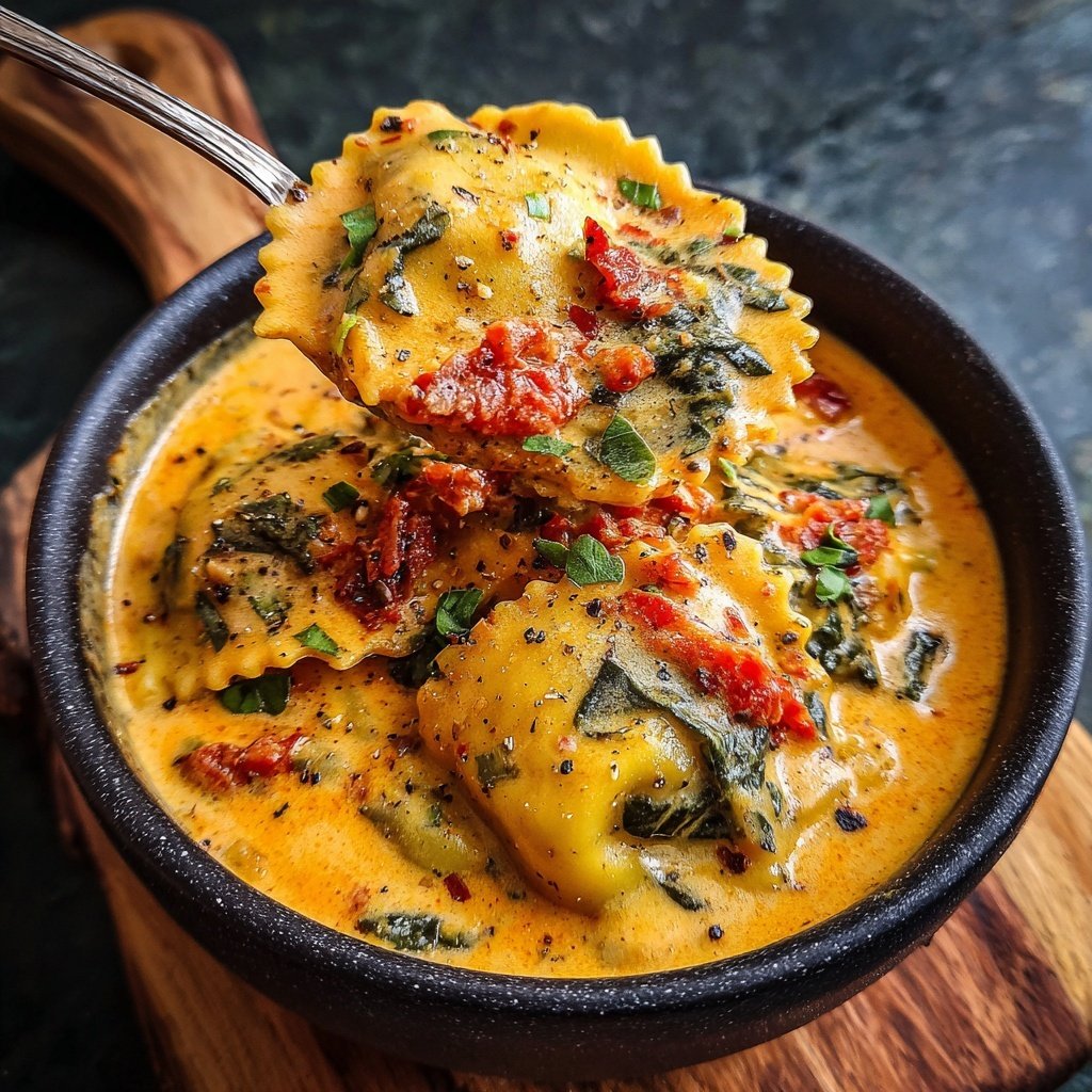 Ravioli Suppe Cremige Tomatenbasis