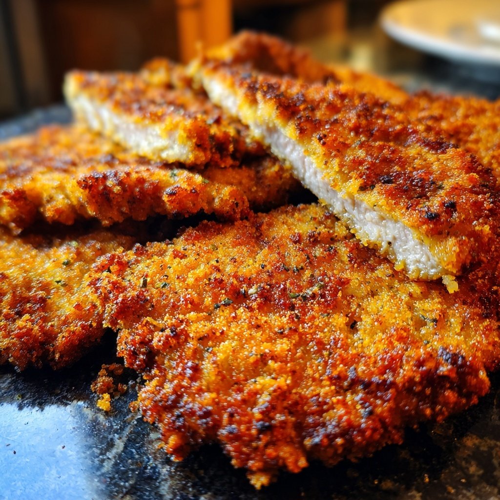 Knuspriges Pfannenbraten Rindfleischschnitzel