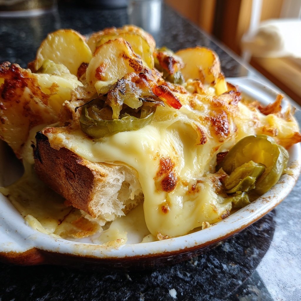 Klassisches Raclette mit Kartoffeln, Raclettekäse und Mixed Pickles​