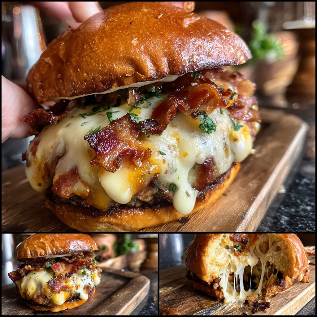 Saftige Lucy Burger Käse gefüllt