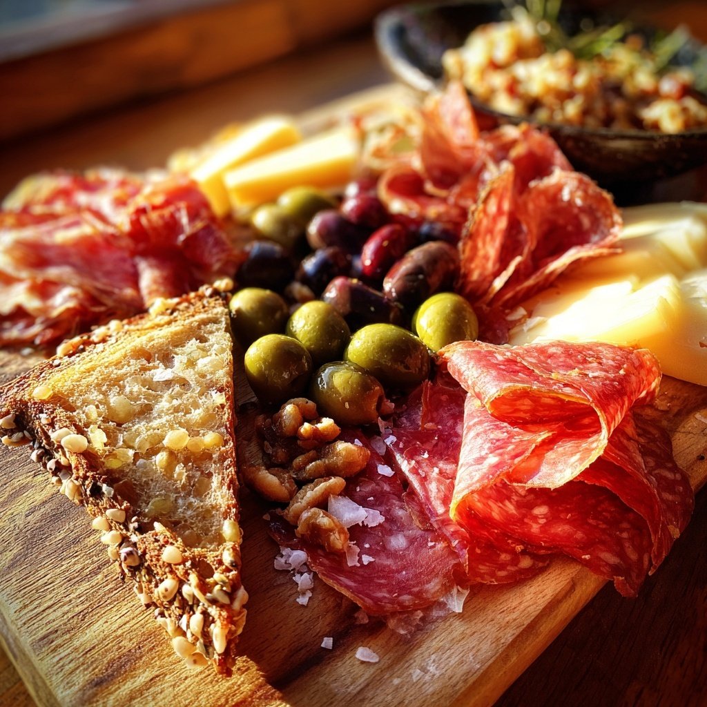 Festliches Charcuterie Board mit Fleisch