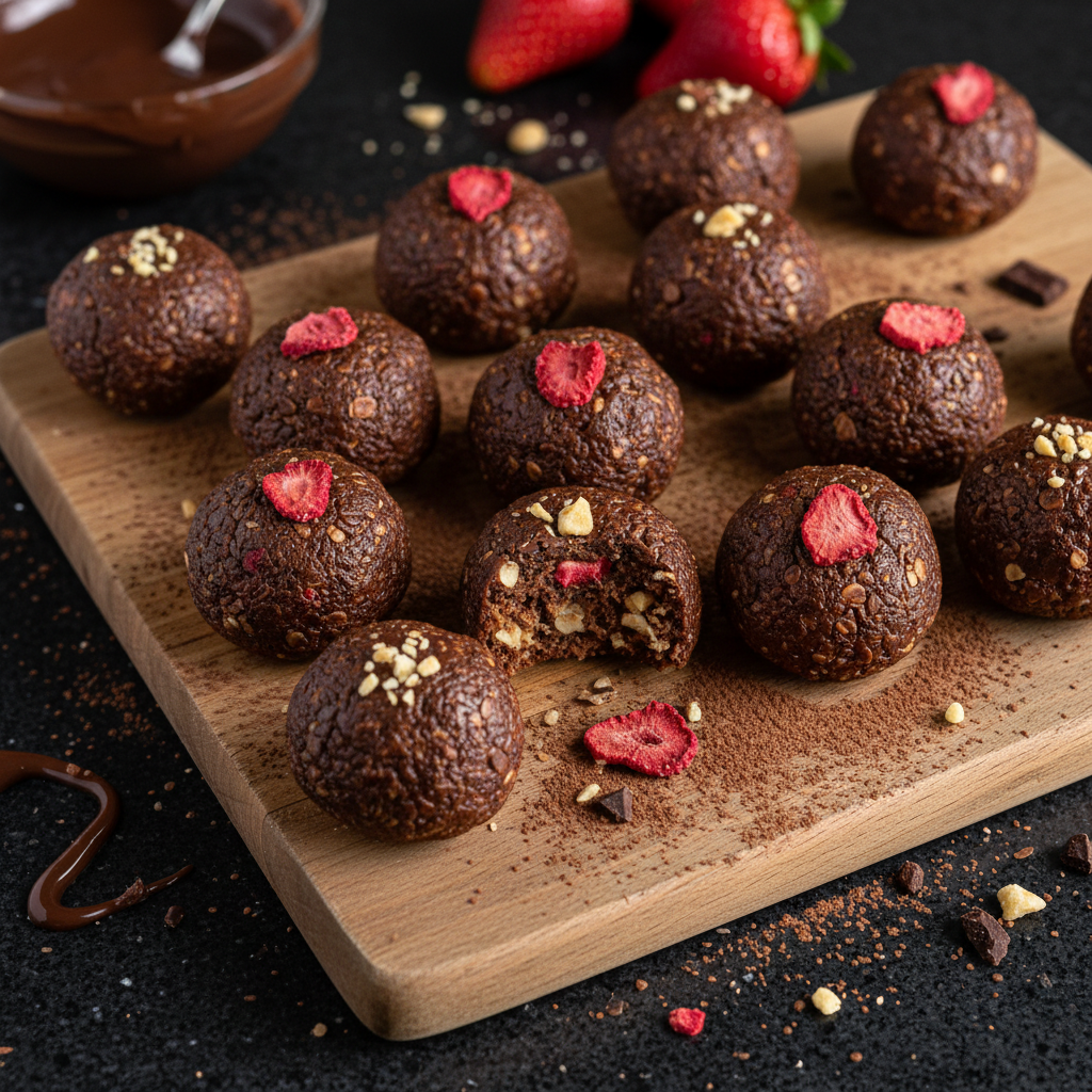 Schokoladen Erdbeer Energy Bites