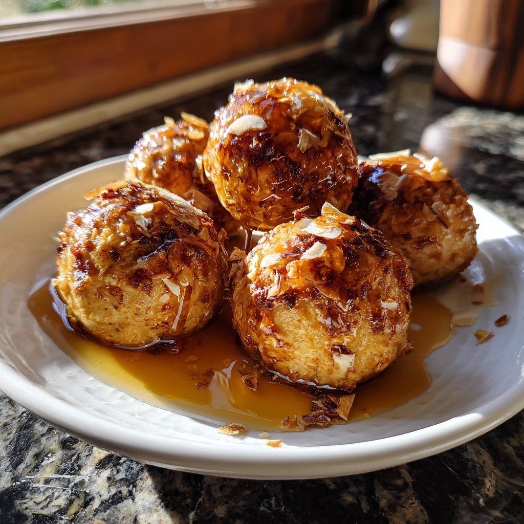 Klebrige Honig-Knoblauch-Bällchen