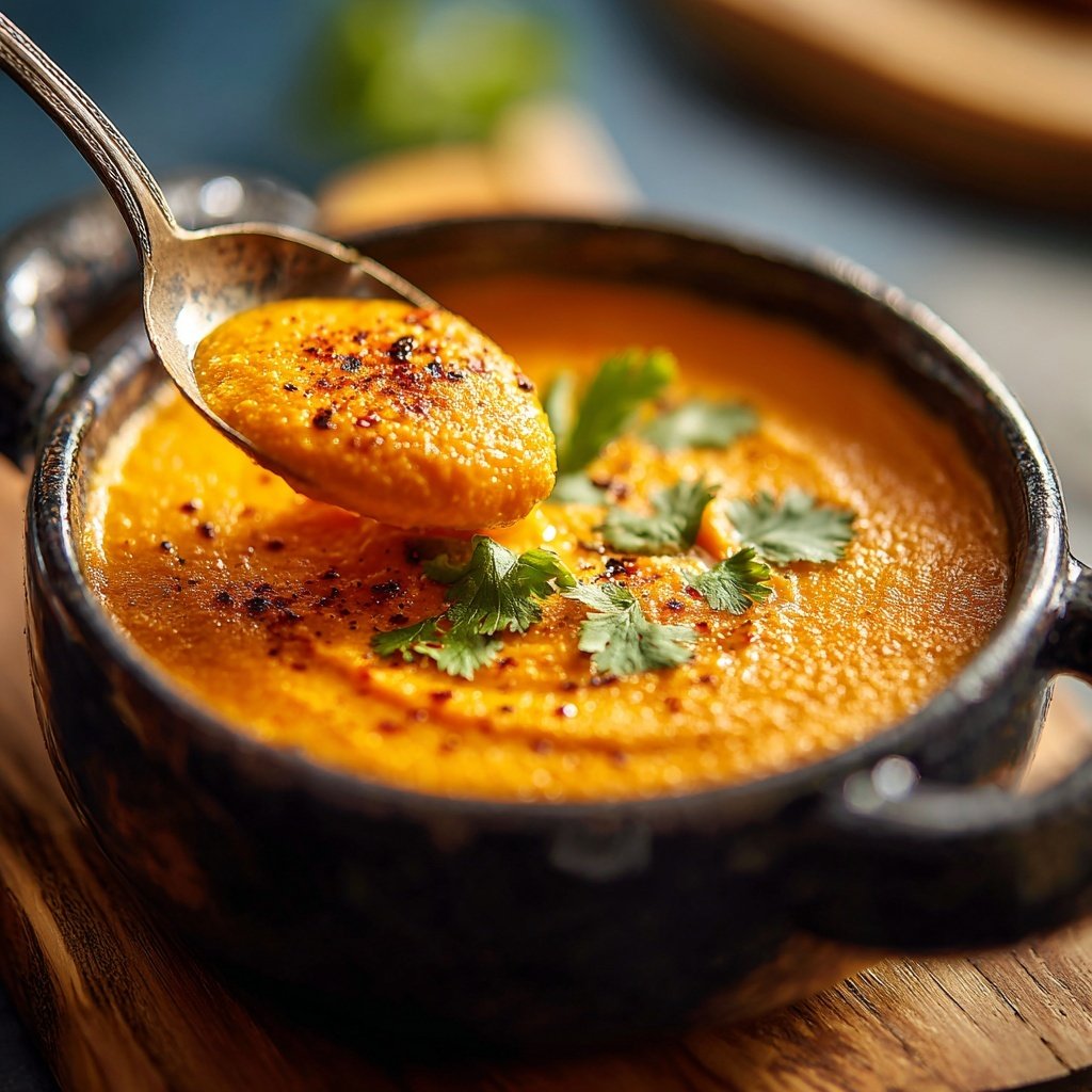 Rote Linsen Suppe mit Koriander