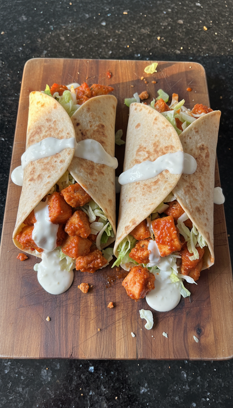 Einfache Buffalo Hähnchen Wraps​