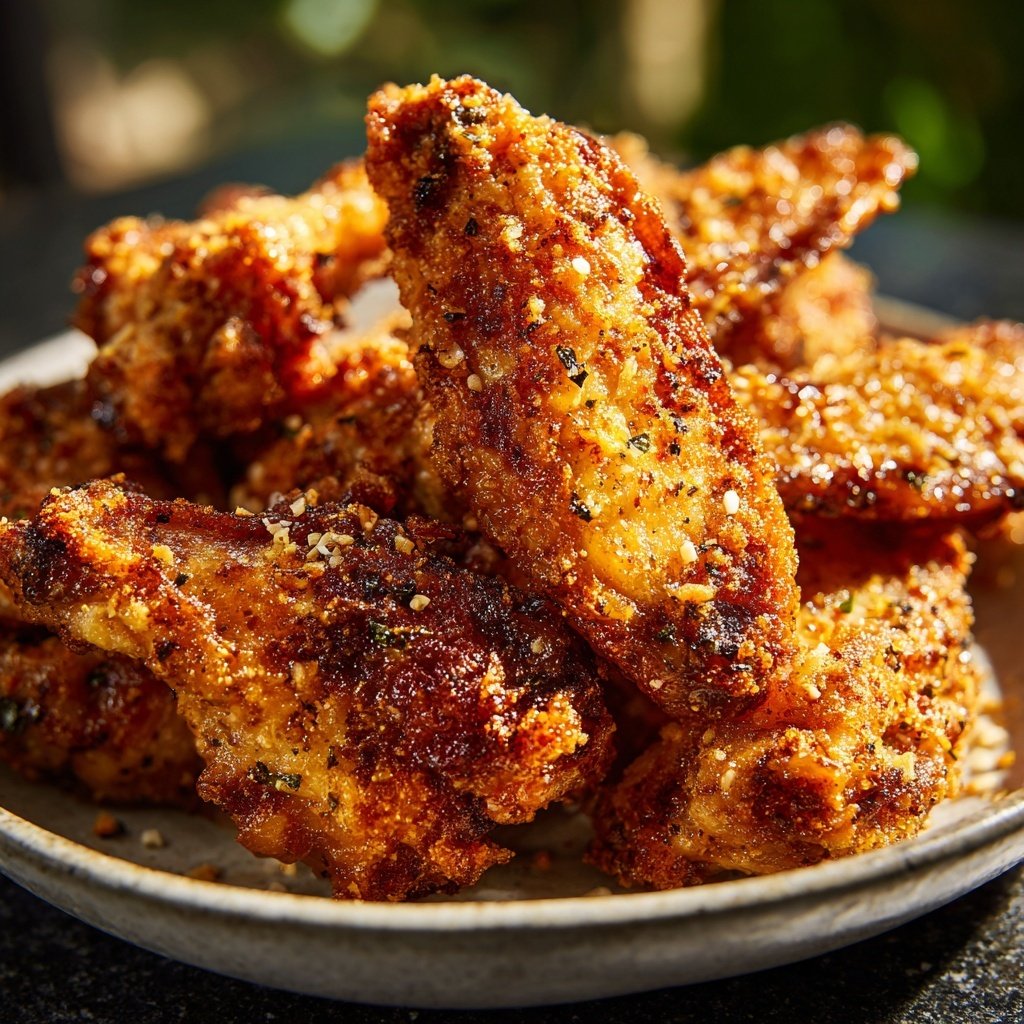 Knusprige Parmesan Knoblauch Flügel