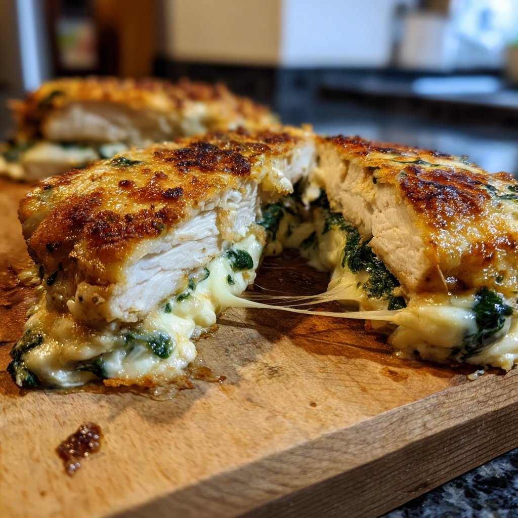 Ziegenkäse Spinat Gefülltes Huhn