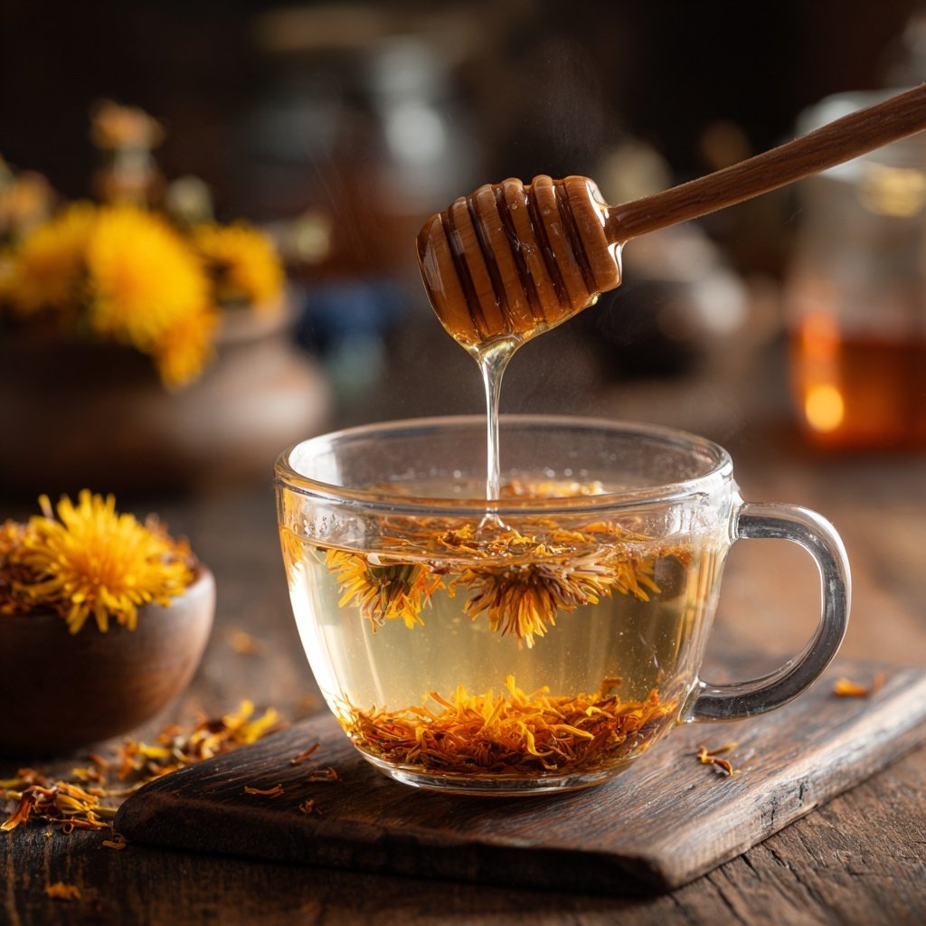 Löwenzahntee mit Honig