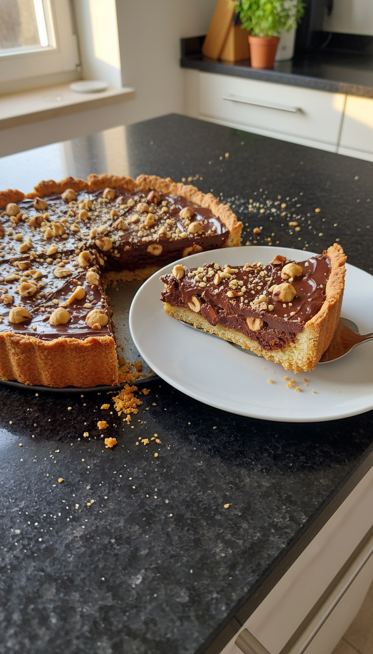 Knusprige Schoko Haselnuss Tarte