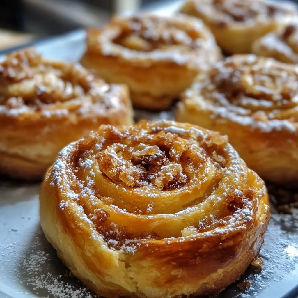 Apfel Zimt Schnecken mit Blätterteig