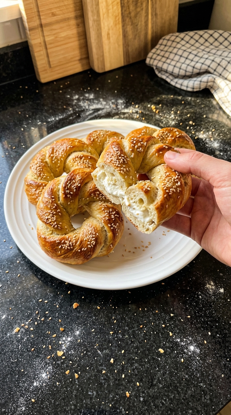 Griechischer Joghurt Protein Bagel Twists​