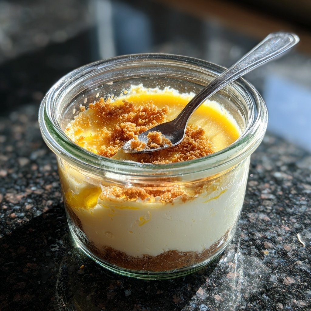 Zitronen-Vanille-Käsekuchen im Glas