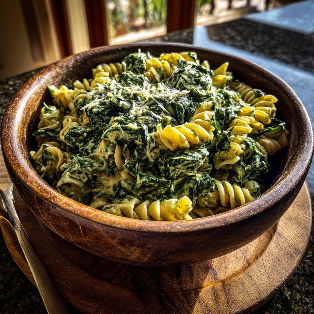 Cremige Spinat-Kernmus-Pasta