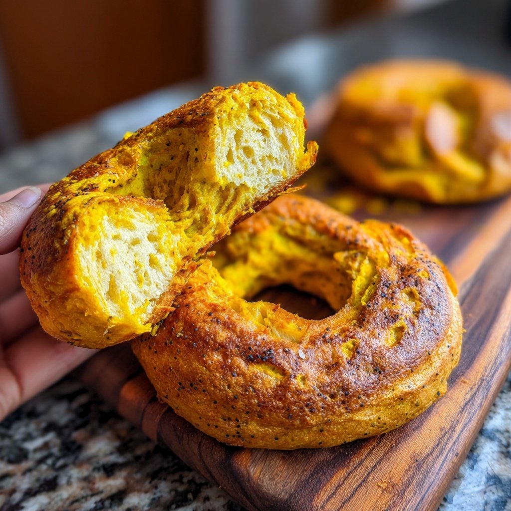 Protein Bagels mit Kurkuma Golden Milk