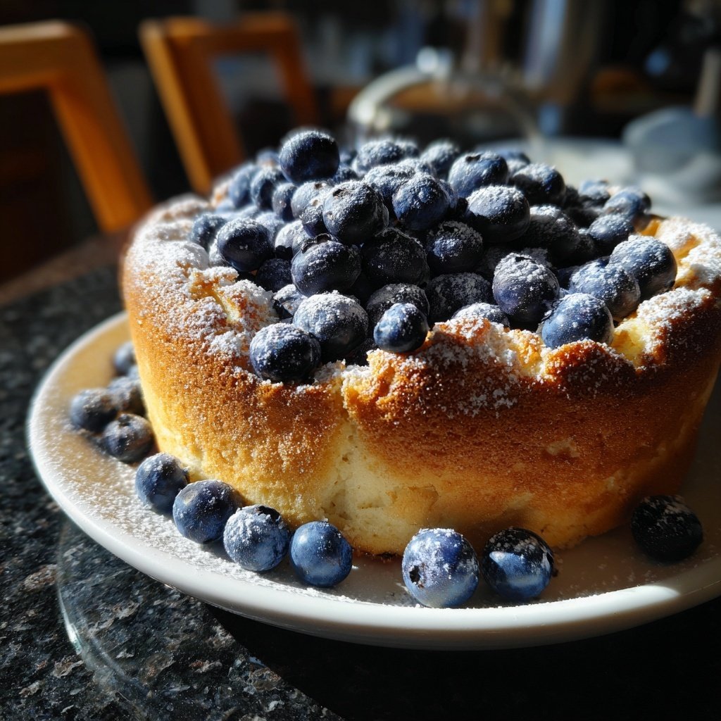 Käsepfannkuchen mit frischen Blaubeeren