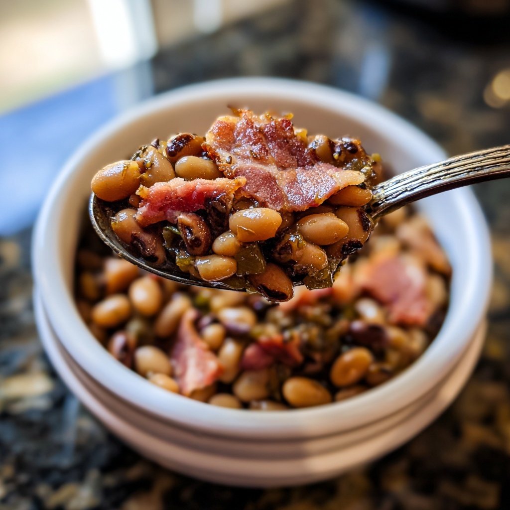 Schwarzäugige Bohnen mit Speck Wurst