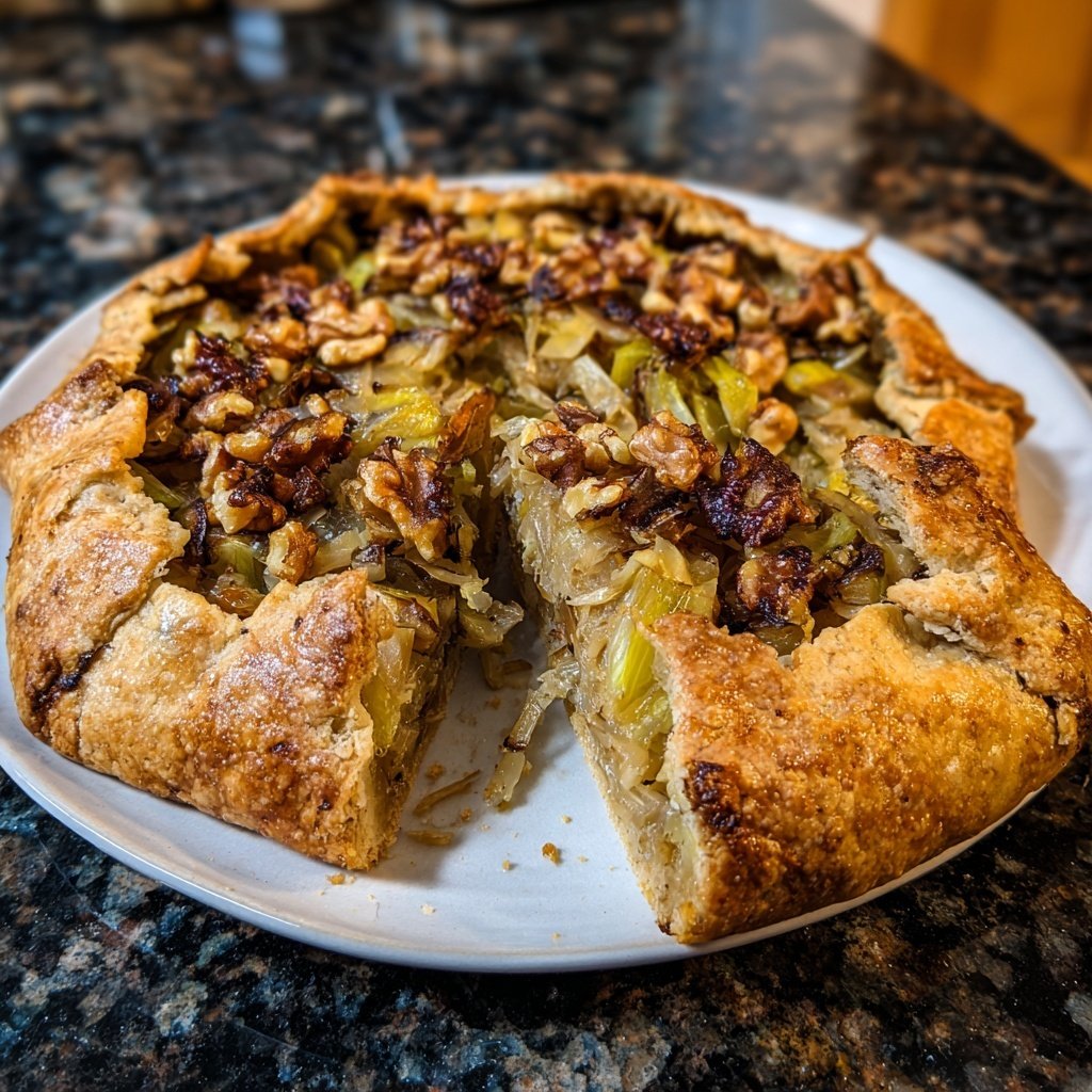 Lauch Galette mit Walnüssen