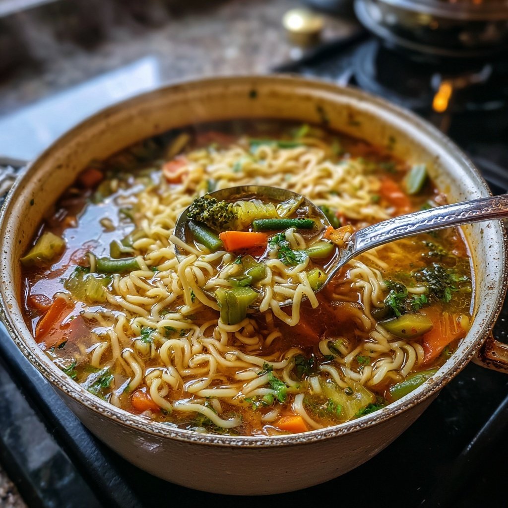 Einfache Nudelsuppe mit Gemüse