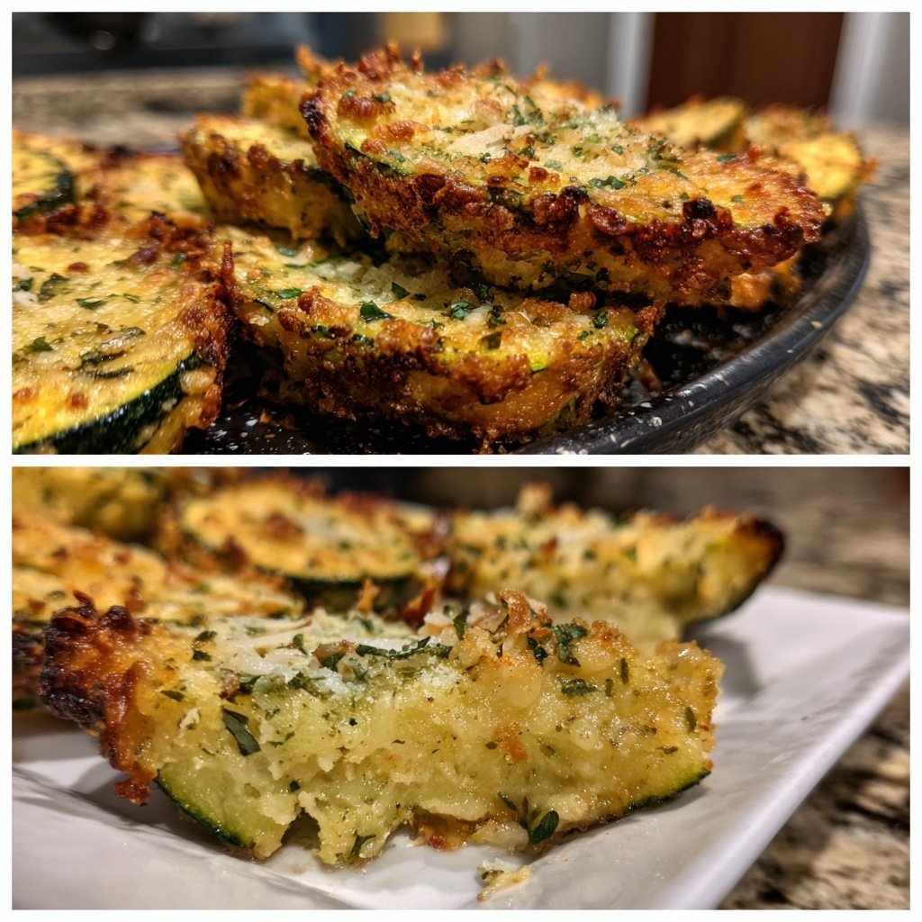 Gebackene Knoblauch Parmesan Zucchini