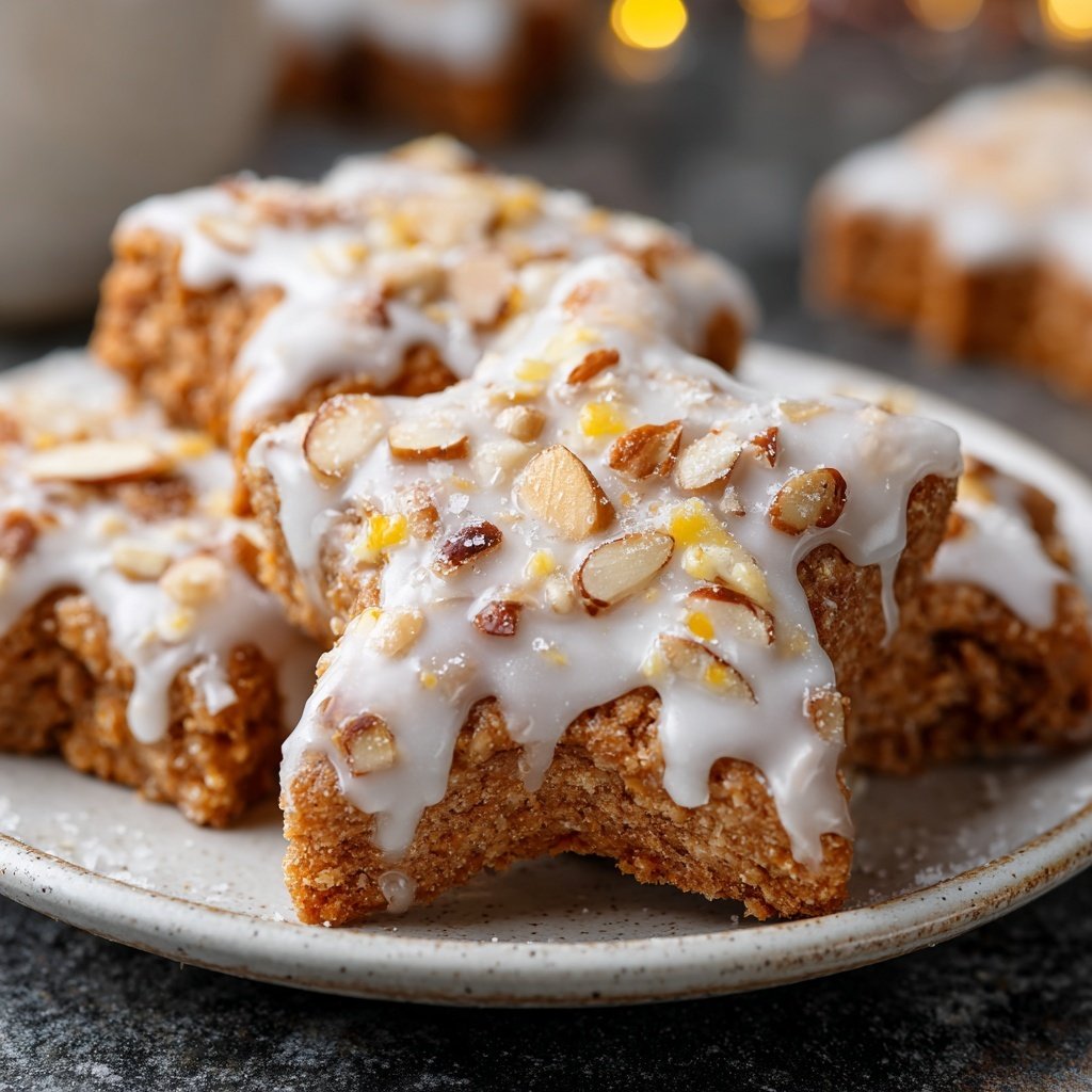 Zimtsterne mit Mandeln und Zitronenguss​