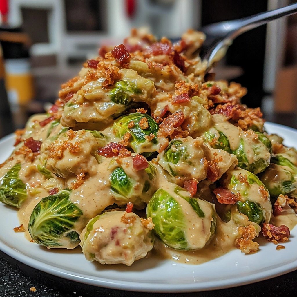 Rahm Rosenkohl Mit Speck Und Cremiger Sosse