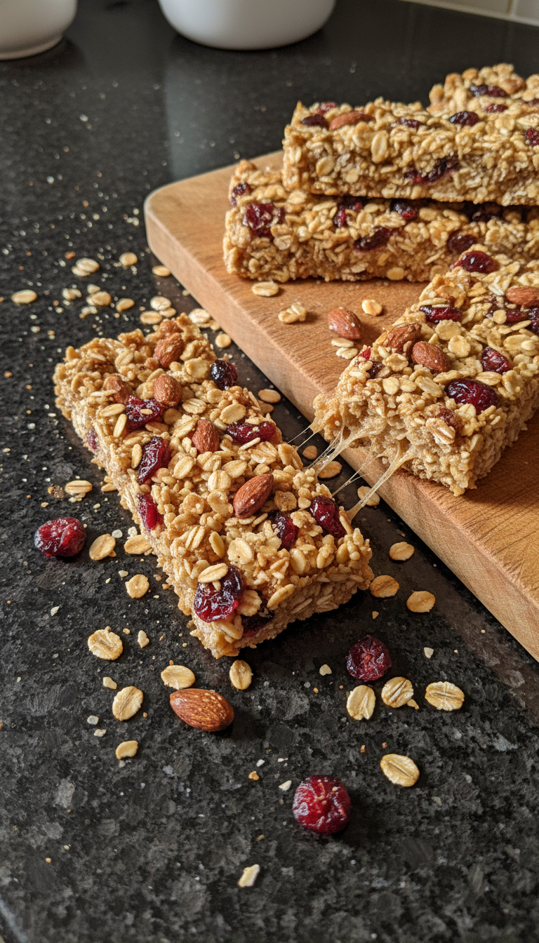 Müsliriegel mit Trockenfrüchten