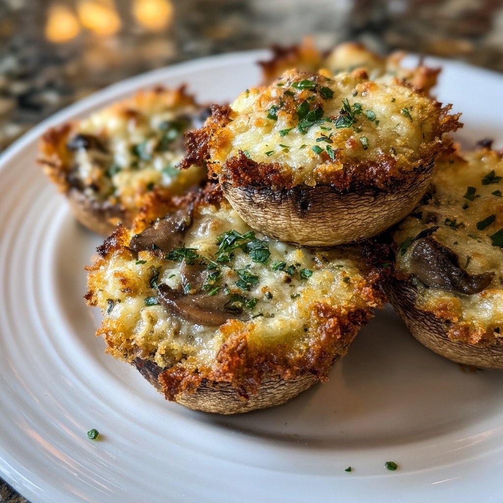Gefüllter Pilz knusprige Reis Tassen