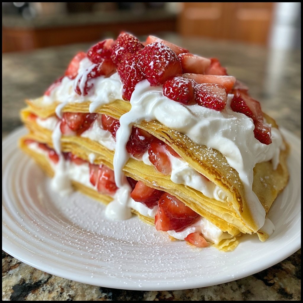 Helle Erdbeer-Shortcake-Crêpes