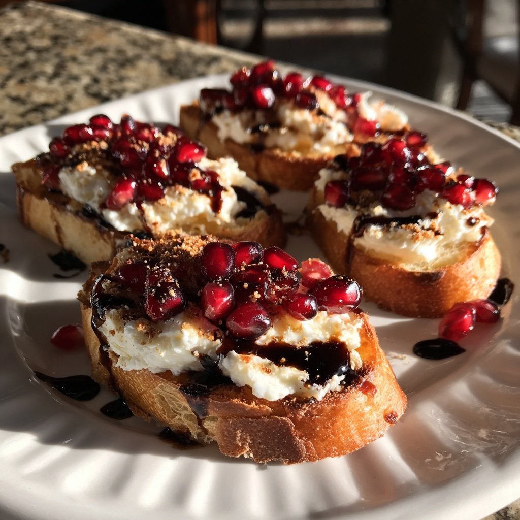 Süßkartoffel Granatapfel Crostini