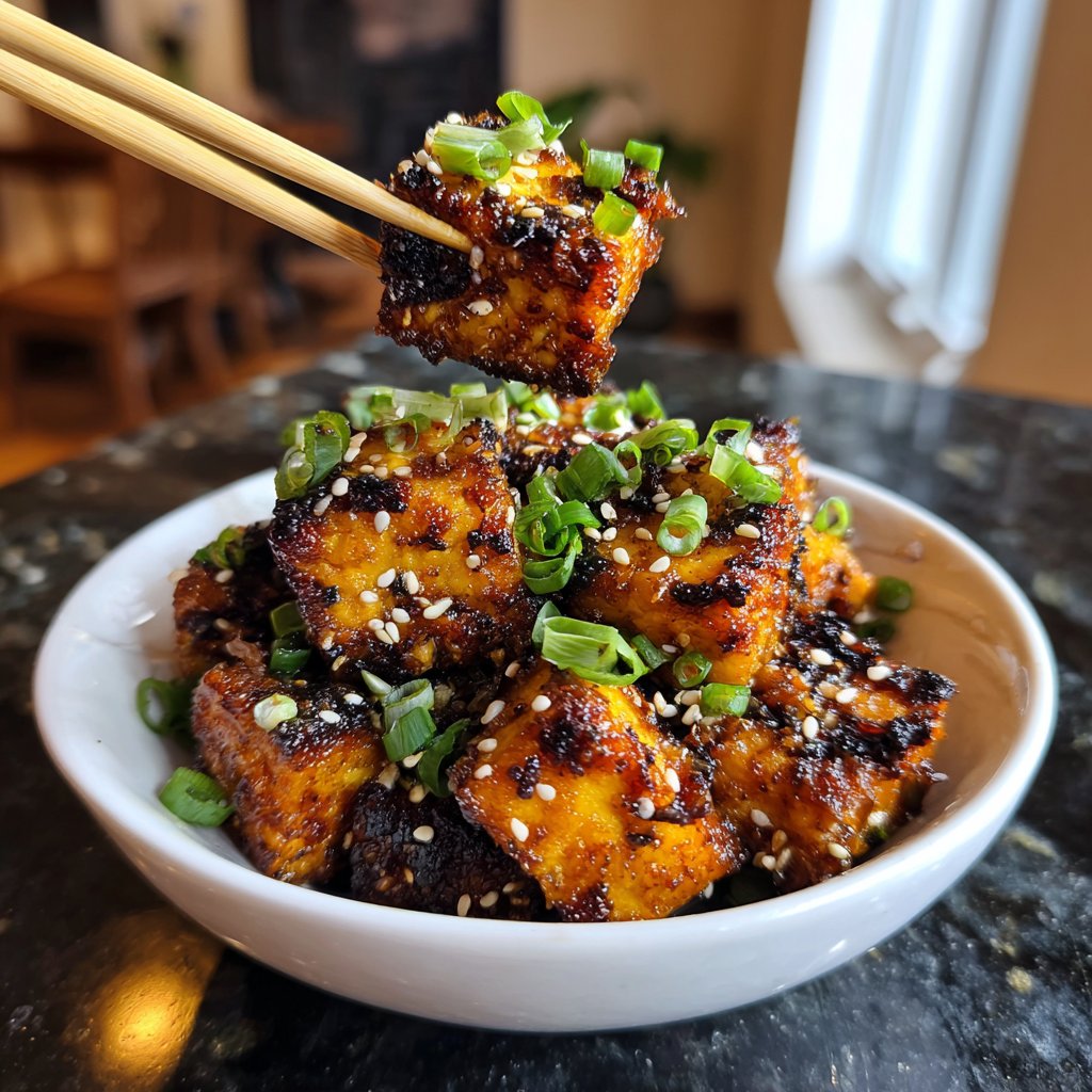 Knusprige Sesam Tofu Luftfritteuse