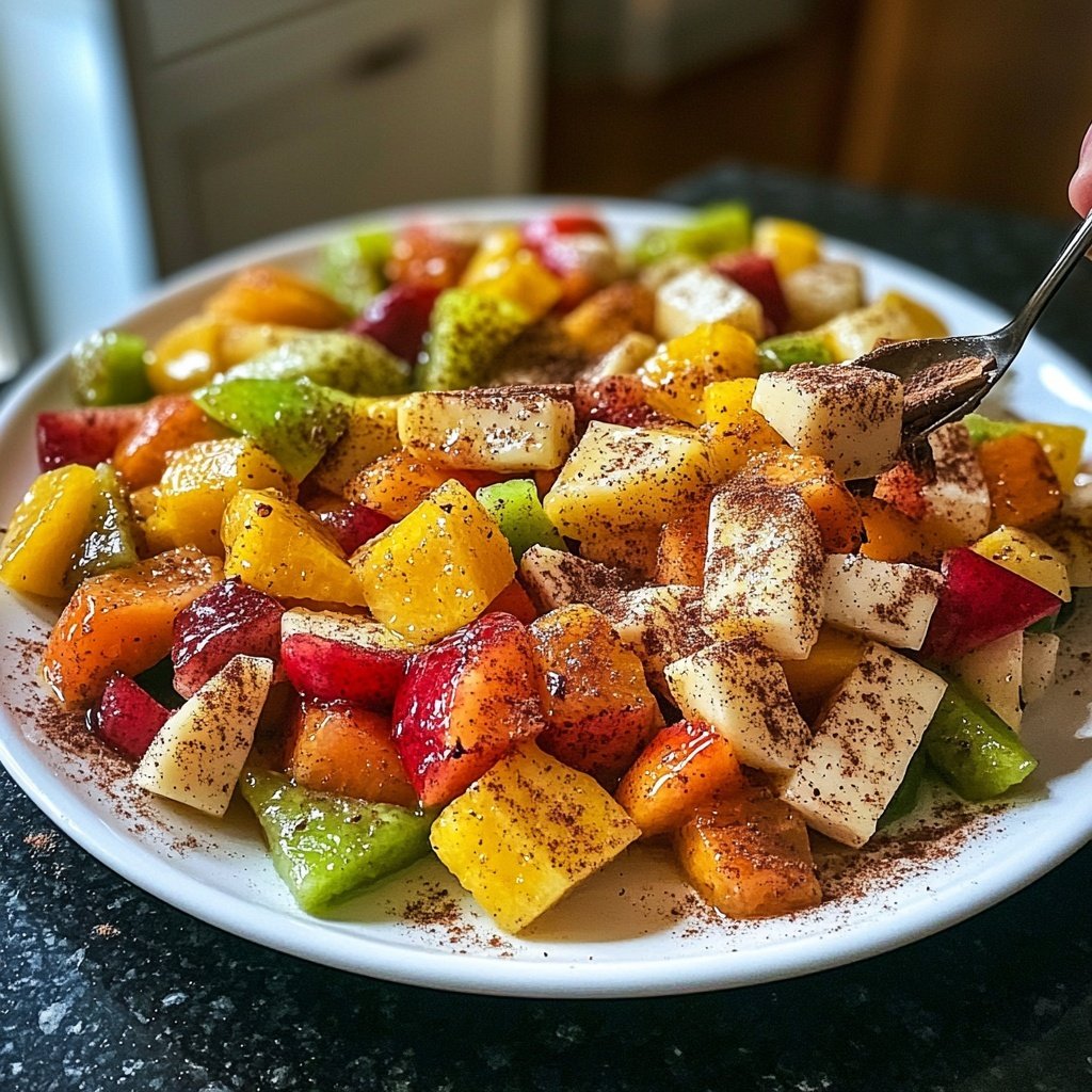 Weihnachtlicher Obstsalat mit Zimt und Vanille