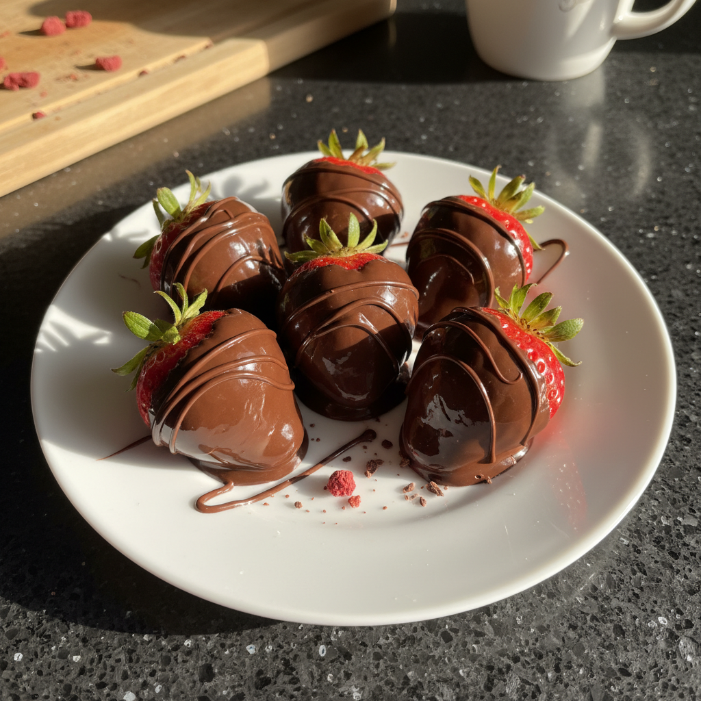 Dekadente Schokoladenüberzogene Erdbeeren