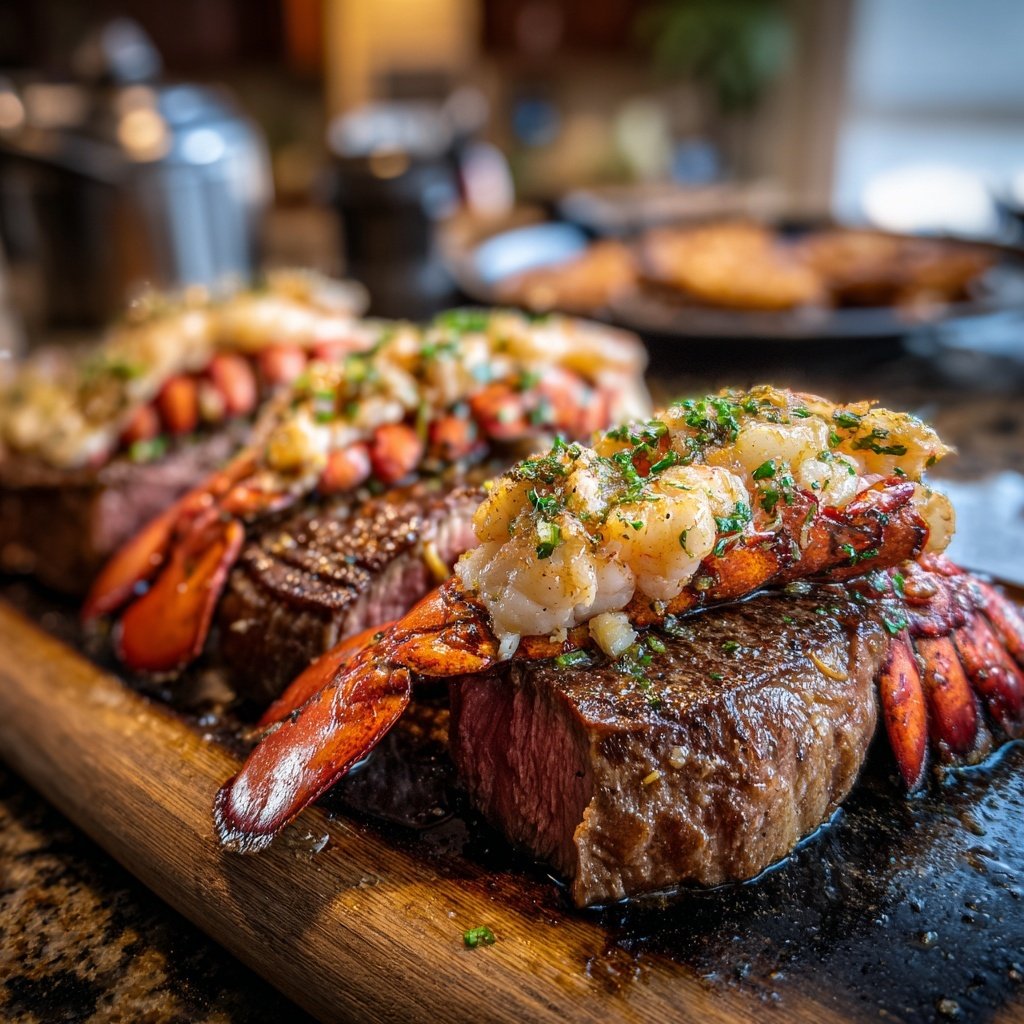 Klassisches Surf and Turf Festmahl