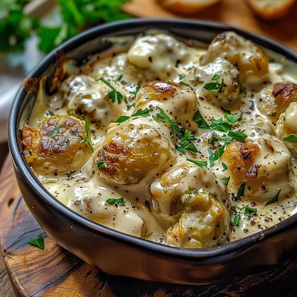 Rosenkohl in Frischkäse Senfsauce