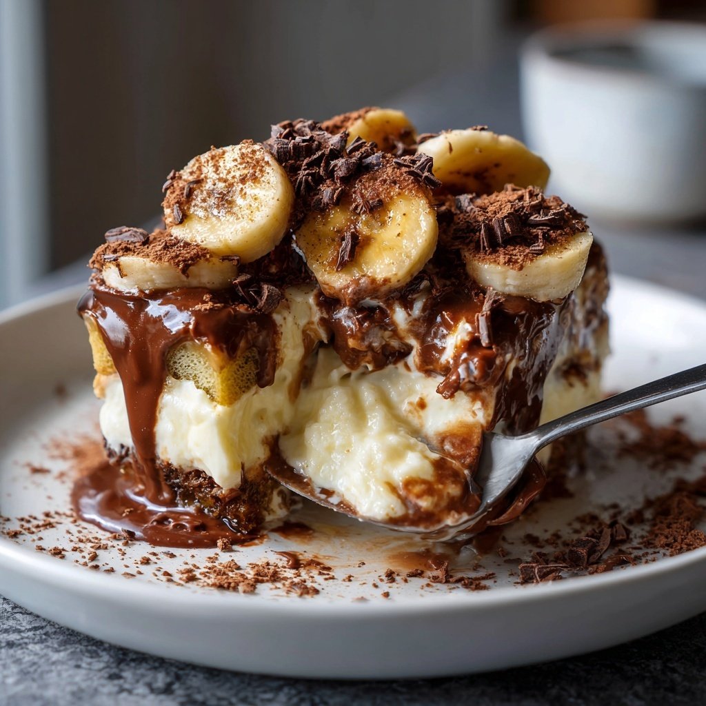 Bananenpudding mit Schokolade