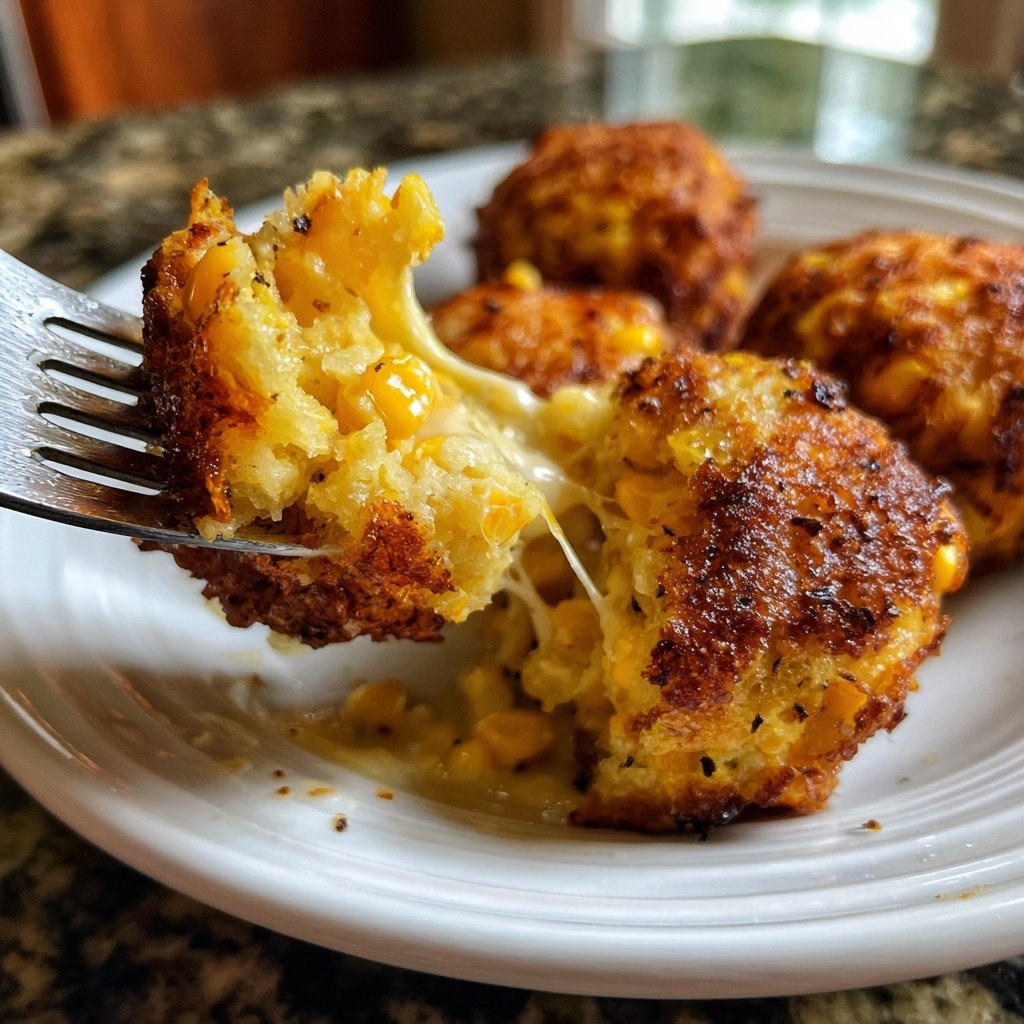 Knusprige Maispuffer mit Sauce